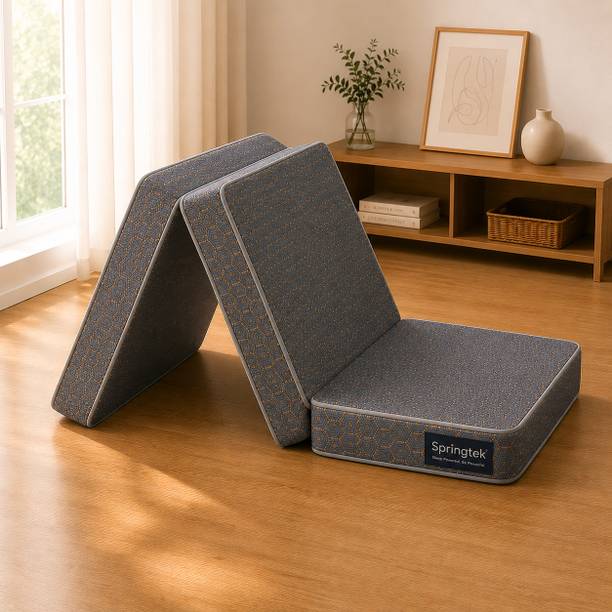 SPRINGTEK 3 Folding/Travel 4 inch Double PU Foam Mattress