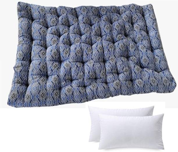 IMSmartMart Quilt Mattress | Gadda Medium Firm Soft Cotton Mattress | Box Rectangle Type 5 inch Single Cotton Mattress