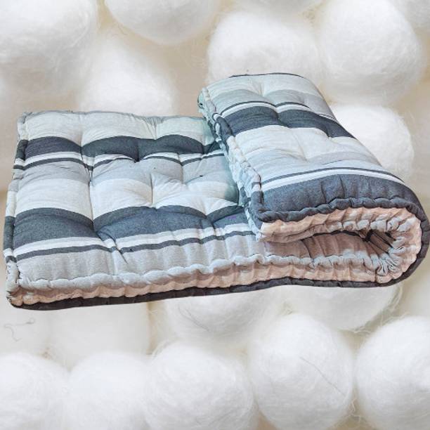 COLOFLY Soft Multicolour / Gadda Single Bed Dark Blue 4 Inch Boxx inch Queen Cotton Mattress