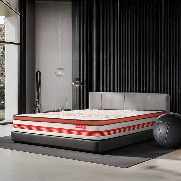 duroflex Propel Plus 3 Zoned NRG Layer with Euro Top | Zero Motion Transfer | Medium Firm 8 inch Double Pocket Spring Mattress