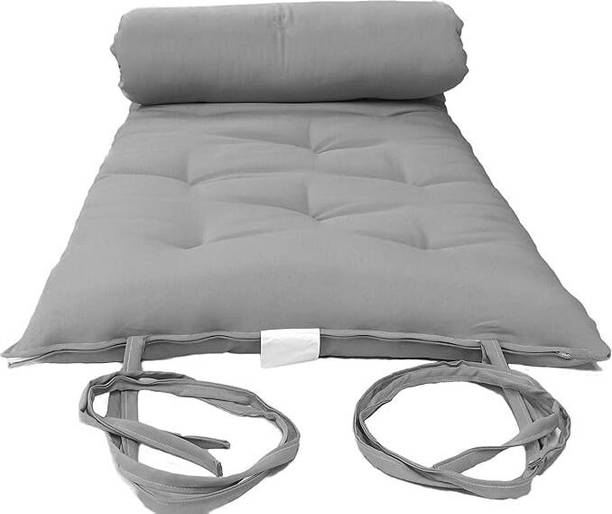 IMSmartMart Foldable Filled Cotton Quilt Mattress (72 x 36 inches) (Yellow) 4 inch Single Cotton Mattress