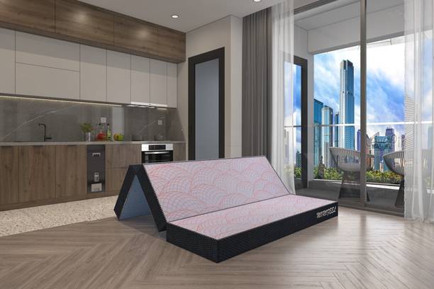 MOROFEEL Folding Mattress ( indoor, Outdoor, Travel, Multi purpose ) 4 inch Single High Resilience (HR) Foam Mattress