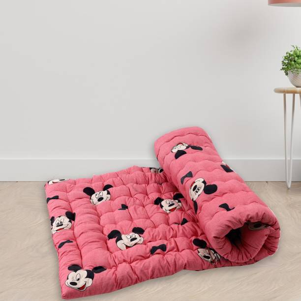 Pillowking Pink Mickey Mouse Mattress Foldable Soft Cotton Filled Mattress 3x6 3 inch Single Cotton Mattress