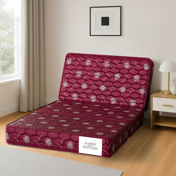 Flipkart Perfect Homes Rise - Three Folding/Travel Mattress 4 inch Double PU Foam Mattress