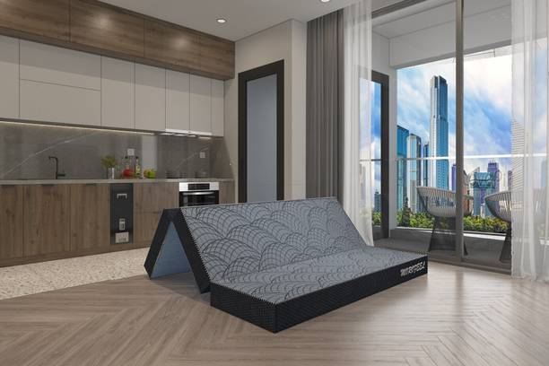 MOROFEEL Folding Mattress ( indoor, Outdoor, Travel, Multi purpose ) 4 inch King High Resilience (HR) Foam Mattress