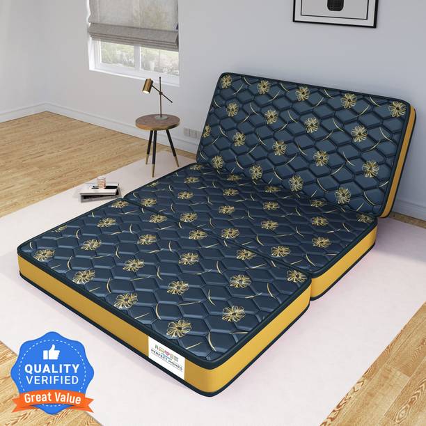 Flipkart Perfect Homes Magix Three Folding/Travel Mattress 4 inch Single High Density (HD) Foam Mattress