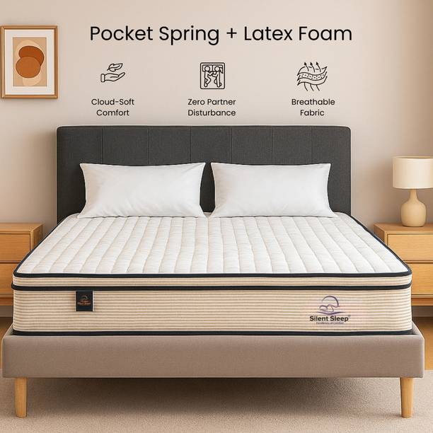 Maira'sSilentSleep -Pocketed Latex Mattress 9 inch Queen Pocket Spring Mattress