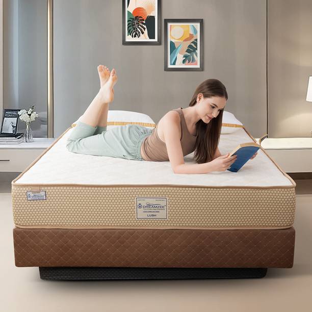 DREAMZEE 100% Natural Latex Plus Pocket Spring Certified Hybrid Luxurious 7 inch Single Pocket Spring Mattress