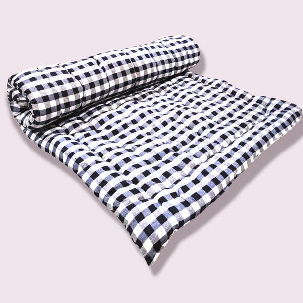 Deevine Craft Black and White Chcek Mattress 3 inch Single Cotton Mattress