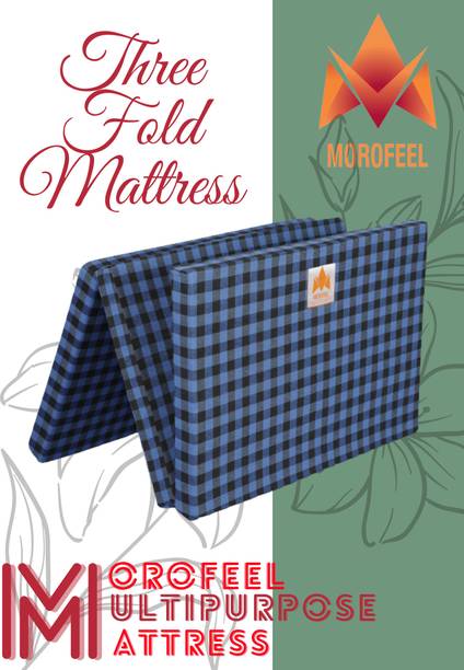 MOROFEEL Stylish Three Folding 2 inch Single EPE Foam Mattress