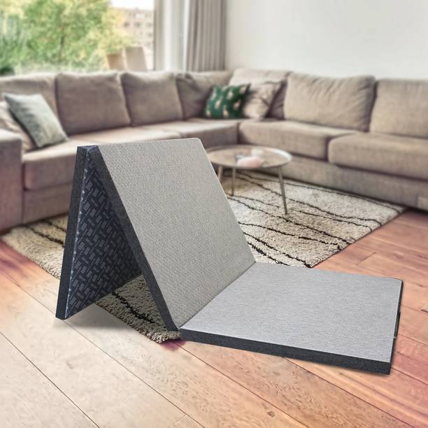Rhythm Lite Tri-fold Foam Mattress For Floor 2 inch Double High Resilience (HR) Foam Mattress