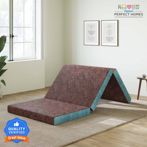 Flipkart Perfect Homes Auri Light Weight Three Folding Foldable /Travel Orthopedic 4 inch Single High Density (HD) Foam Mattress