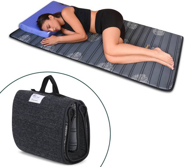 Feather Sleep Premium Foldable Memory Foam Mattress | Lightweight & Portable | Grey 1 inch Single Memory Foam Mattress
