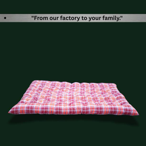TEERAZ Cotton, Gadda Heavy Border Fiber Cotton Mattress For Floor & Bed Size (78x72x5) 5 inch King Cotton Mattress