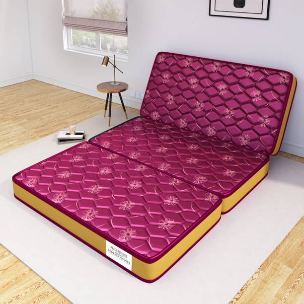 Flipkart Perfect Homes Three Folding/Travel Mattress 4 inch Double High Density (HD) Foam Mattress