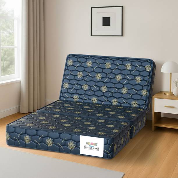 Flipkart Perfect Homes Rise - Three Folding/Travel Mattress 4 inch Double PU Foam Mattress