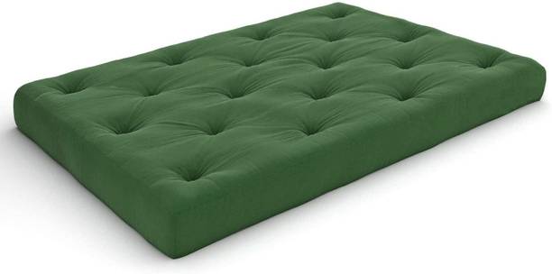 IMSmartMart Soft Cotton Bottle Green Quilt | Foldable Light Weight (3 x 6 ft, Border) 5 inch Single Cotton Mattress