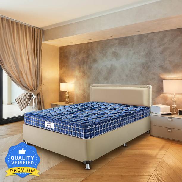 PEPS Tartania Dark Blue 06 inch Single Pocket Spring Mattress
