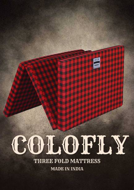 COLOFLY white & red mattress 3 inch Single Cotton Mattress