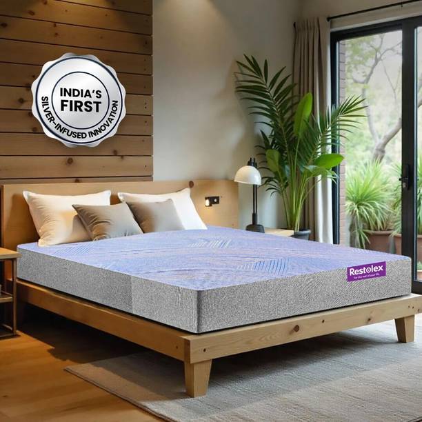 Restolex SilvRest-India's First Silver-Infused with 7-Zone Orthopedic Support Roll-Pack 6 inch Single Natural Latex Mattress