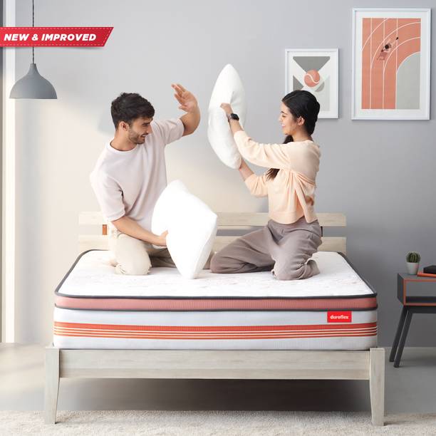 duroflex Boltt Plus 3 Zone Copper Infused NRG Layer with Euro Top, Medium Firm 8 inch Single Bonnell Spring Mattress