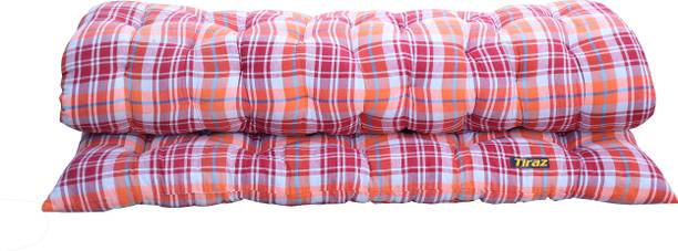 TIRAZ Heavy Border Fiber Cotton Mattress For Floor & Bed Size(Double 72x48x4) 4 inch Double Cotton Mattress