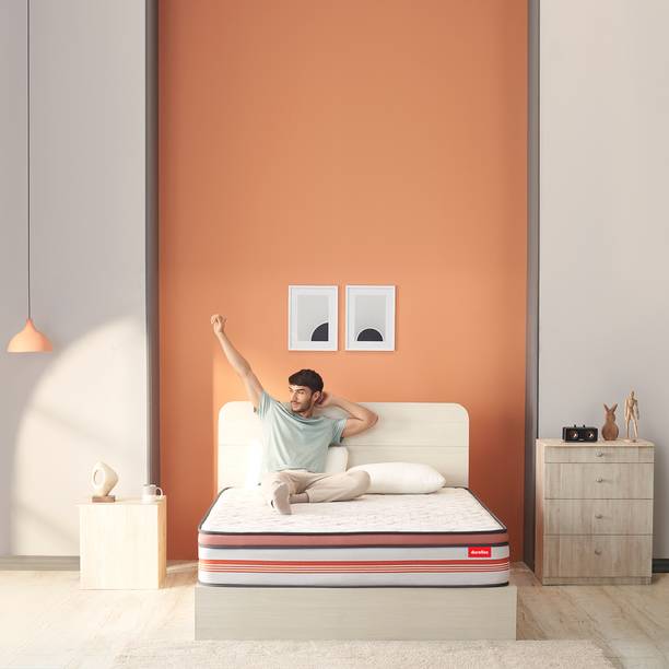 duroflex Propel Plus 3 Zoned NRG Layer with Euro Top | Zero Motion Transfer | Medium Firm 8 inch Single Pocket Spring Mattress