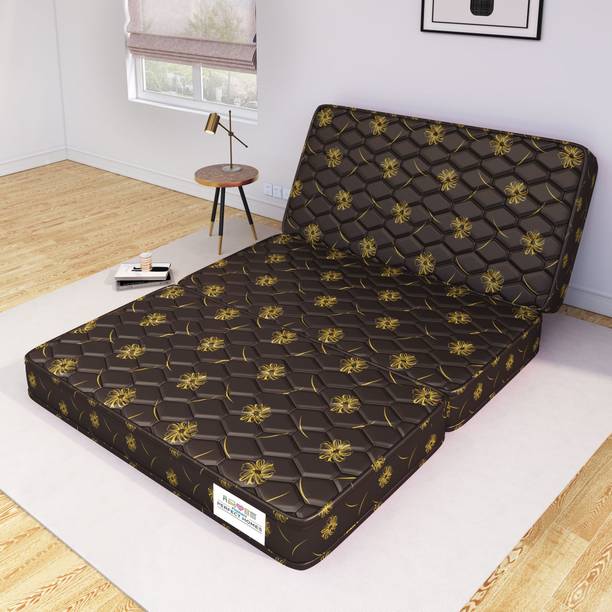 Flipkart Perfect Homes Three Folding/Travel Mattress 4 inch Double High Density (HD) Foam Mattress