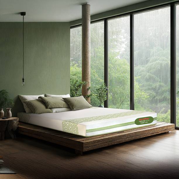 duroflex Tatva Natural with 100% Natual Pincore Latex, Organic Cotton Fabric 6 inch King Latex Foam Mattress