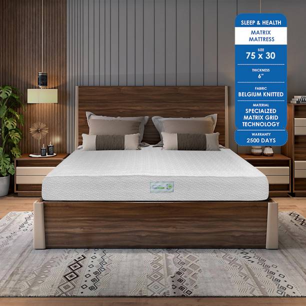 sleepandhealth SHCMTMTX67530 6 inch Single Convoluted Foam Mattress
