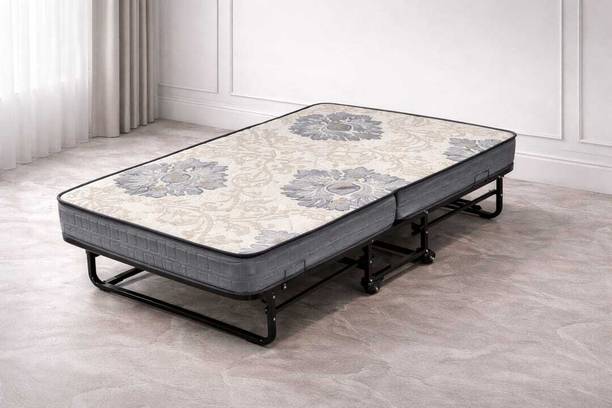 Sleepvalue Rollaway Bed Hr Foam Metal Single Bed, 190.5 Cm X 91.44 Cm 6.25 Ft X 3.0 Ft Pr 6 inch Single Bonded Foam Mattress