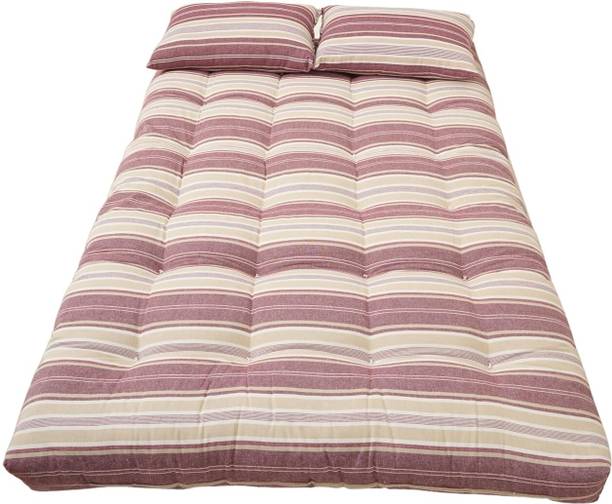Next Go 4 X 6 Feet Size Soft White Cotton Microfiber Foldable Floor Bed 4 inch Double Cotton Mattress