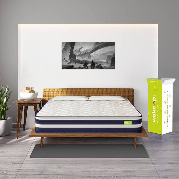 Wakeup India Smart Tech Pillow Top | Pocket Spring with Softy Foam 12 inch Queen High Resilience (HR) Foam Mattress
