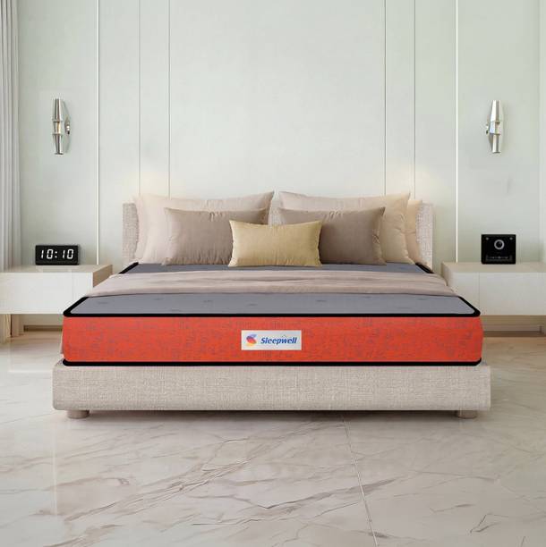 Sleepwell Dual Pro Profiled, Reversible, Medium Soft & Firm, Acuprofile & Anti-Sag Tech 6 inch King PU Foam Mattress