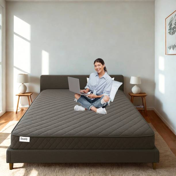 DozeIQ Rubberised Coir Mattress Firm Orthopedic Natural Cooling Breathable Fabric 4 inch Double Coir Mattress