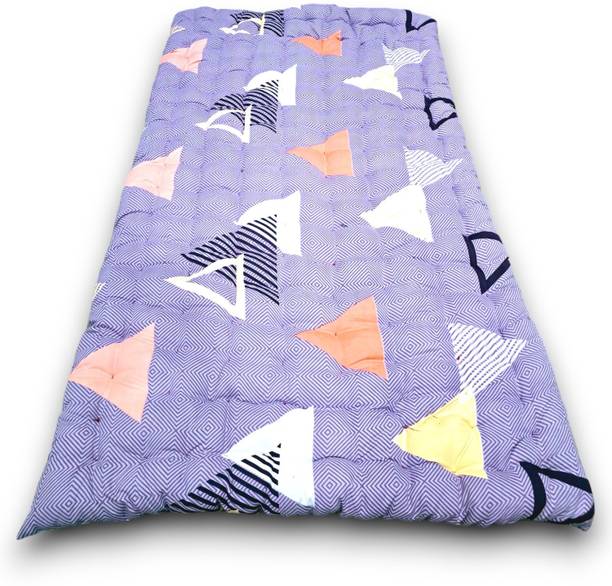 Deevine Craft Cotton Bed Mattress Single Bed Purple Triangle foldable floor Mattress 3 inch Single Cotton Mattress