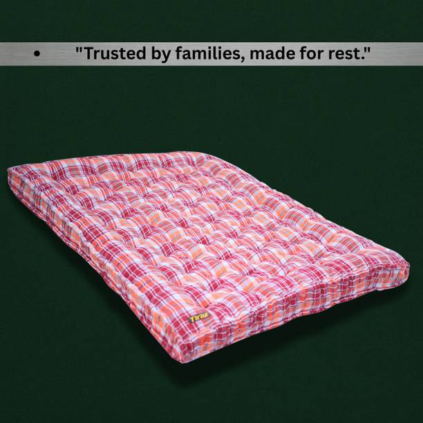 TIRAZ Foldable Cotton Mattress | Hand-Stitched & Reversible | Never Sags 5 inch King Cotton Mattress