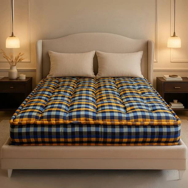 PINK CITY MART Handloom soft cotton Bed mattress 6 inch Single Cotton Mattress