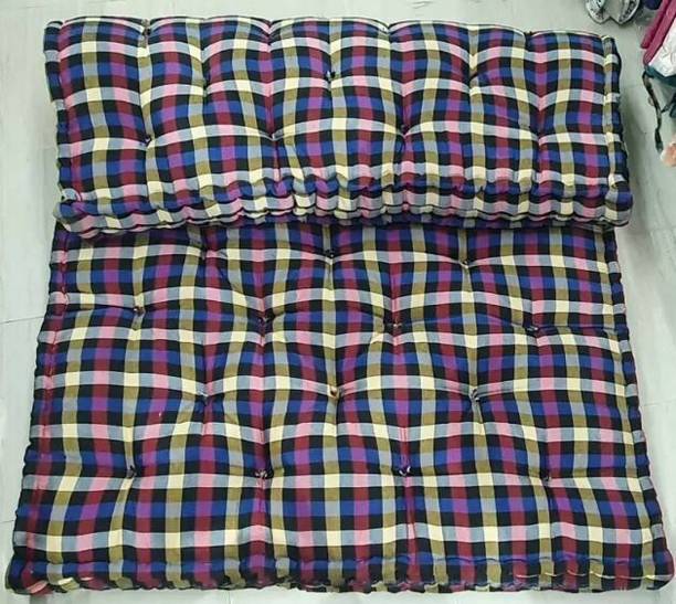 RAJASTHAN HANDLOOM Soft Cotton Multicolour 6X4ft Mattress / Gadda 6 inch Double Cotton Mattress