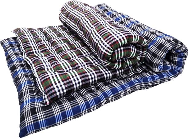 ARSH Soft Cotton Multicolour Gadda Blue Green 3x72x36 inch 3 inch Single Cotton Mattress
