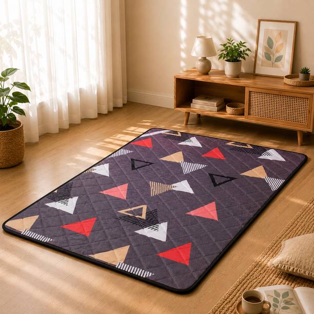 Rhythm Lite 1 Inch Foldable Foam Mattress, Travel Picnic, High Resilience (HR) foam 1 inch Double High Resilience (HR) Foam Mattress