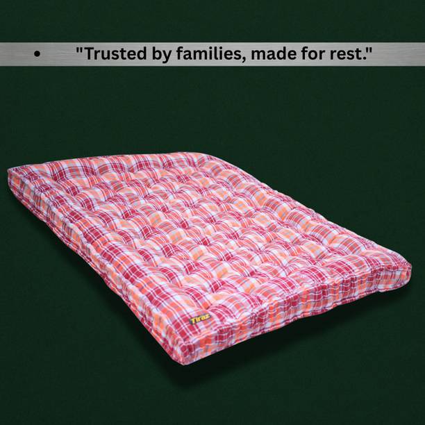 TIRAZ Foldable Cotton Mattress | Hand-Stitched & Reversible | Never Sags 5 inch King Cotton Mattress