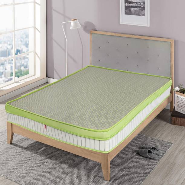 NESTIN Green Spring-Pocket Spring with 100% Density Latex Mattress 6 inch Single Hybrid Latex Foam and Pocket Spring Mattress
