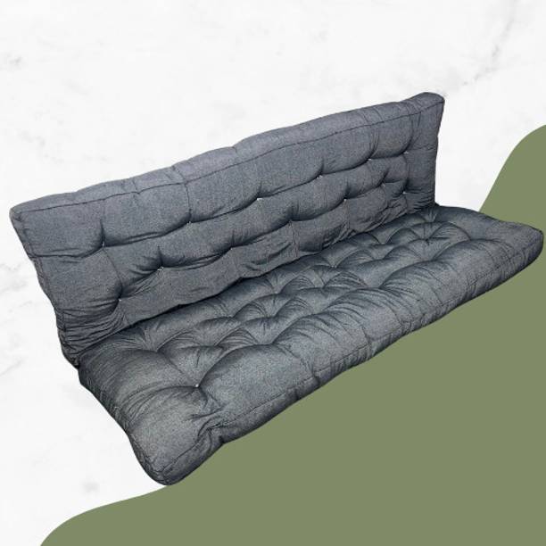 COLOFLY Soft Multicolour / Gadda Single Bed Dark Blue Sofa With Mattress inch Queen Cotton Mattress