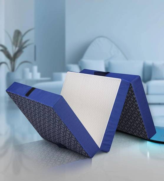 Clouddio From Pepperfry May Tri-Fold Portable PU & HR Foam 4 inch King High Resilience (HR) Foam Mattress