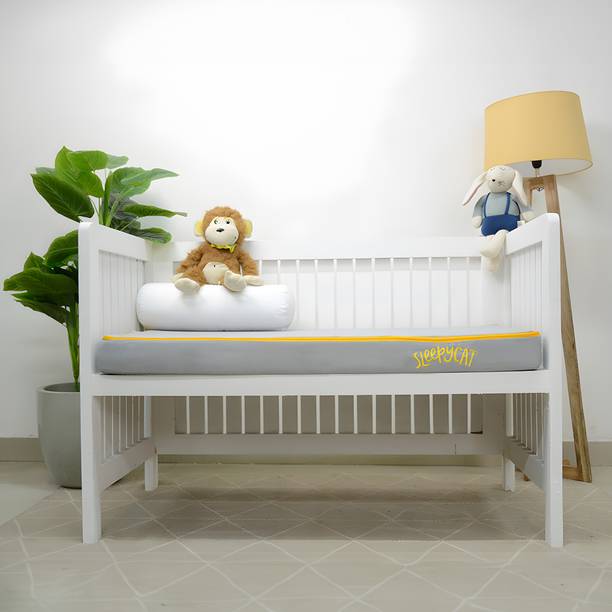 SleepyCat Baby Crib Supportive 4 inch Single High Density (HD) Foam Mattress
