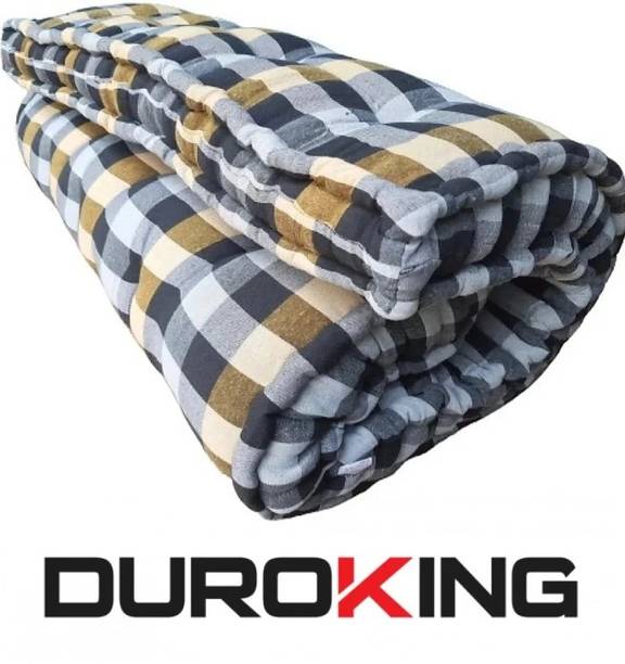 DUROKING SOFT CHECKS PREMIUM 3×6 cotton 5 inch mattress 5 inch Single Cotton Mattress