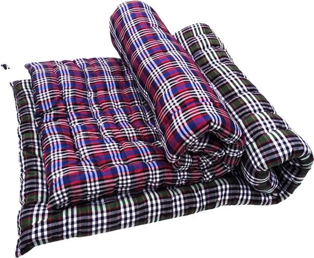 ARSH Combo BlueR & Green Soft Cotton Gadda for Bed 3x6 Foldable Mattress 3 inch Single Cotton Mattress