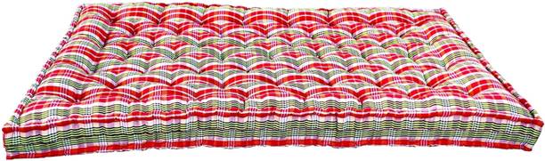 TIRAZ MATTRESS Box Type Heavy Border Fiber Cotton Mattress For Floor & Bed Size(Single 72x30x5) 5 inch Single Cotton Mattress