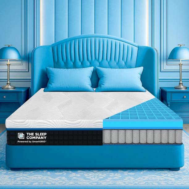 The Sleep Company SmartGRID Ortho Hybrid- AIHA Certified Medium Firm Feel for Back Pain| 10 inch Single Pocket Spring Mattress